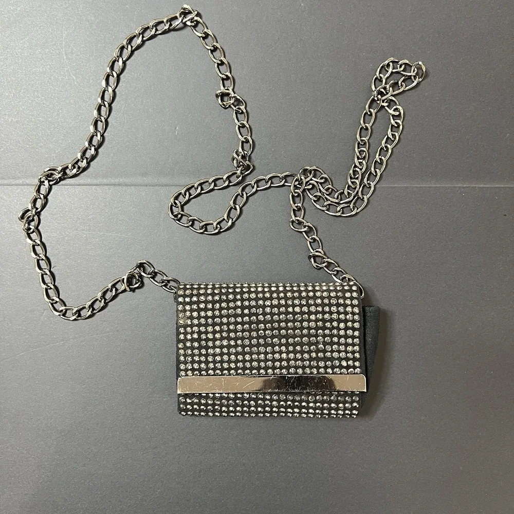 BCBG Maxazria Black Clutch with Removable Shoulder Chain Strap